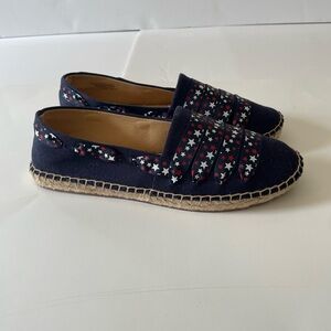 NWT Talbots Navy Espadrilles SZ 7.5.  Adorable!! Red/white/blue